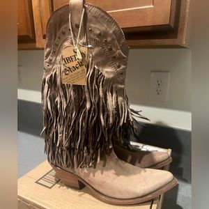 Liberty Black Cowgirl Fringe Boots Size 10